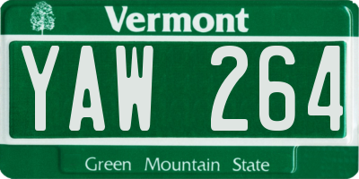 VT license plate YAW264