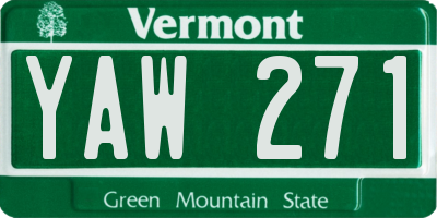 VT license plate YAW271