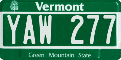VT license plate YAW277