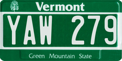 VT license plate YAW279