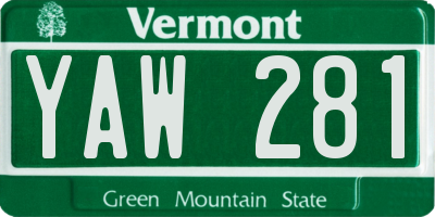 VT license plate YAW281
