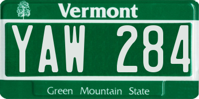 VT license plate YAW284