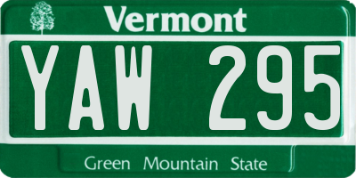 VT license plate YAW295