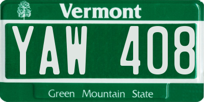 VT license plate YAW408