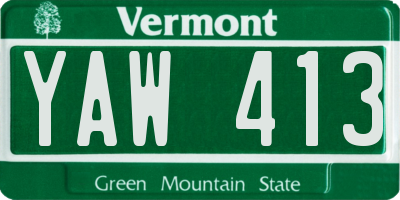 VT license plate YAW413