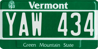 VT license plate YAW434