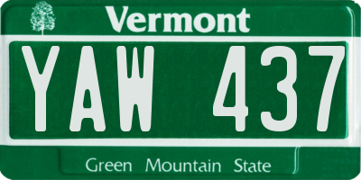 VT license plate YAW437