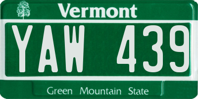 VT license plate YAW439
