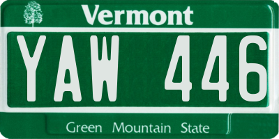 VT license plate YAW446