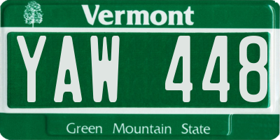 VT license plate YAW448