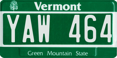 VT license plate YAW464