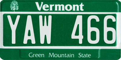 VT license plate YAW466