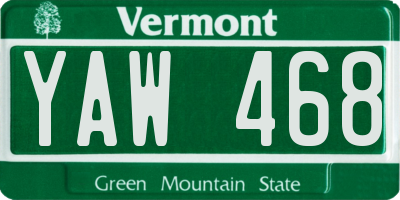 VT license plate YAW468