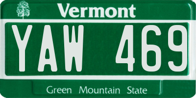 VT license plate YAW469