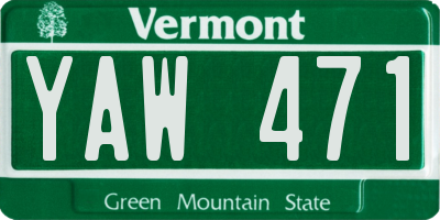 VT license plate YAW471