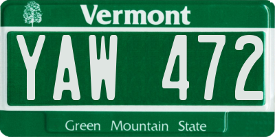 VT license plate YAW472