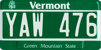 VT license plate YAW476