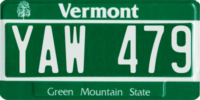 VT license plate YAW479