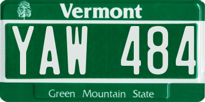 VT license plate YAW484