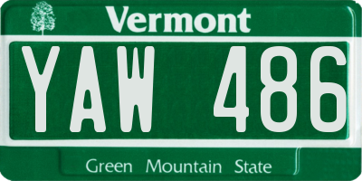 VT license plate YAW486