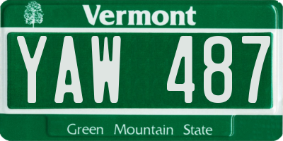 VT license plate YAW487