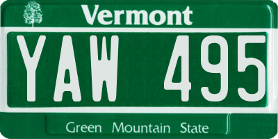 VT license plate YAW495