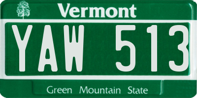 VT license plate YAW513