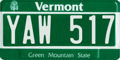 VT license plate YAW517
