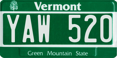 VT license plate YAW520