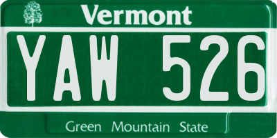 VT license plate YAW526