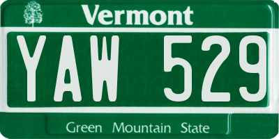 VT license plate YAW529