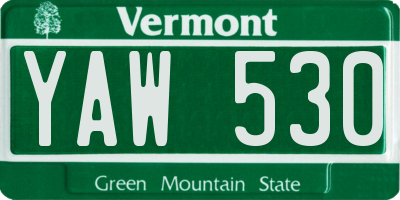 VT license plate YAW530