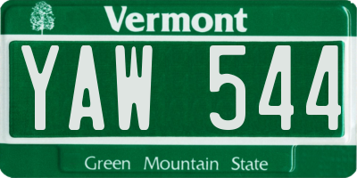 VT license plate YAW544