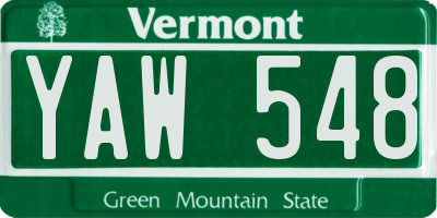 VT license plate YAW548