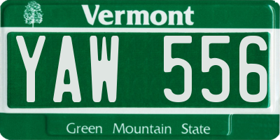 VT license plate YAW556