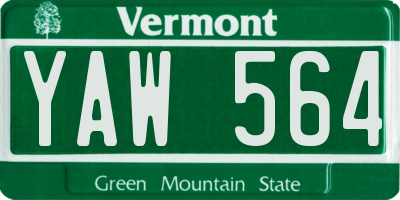 VT license plate YAW564