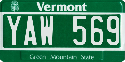 VT license plate YAW569