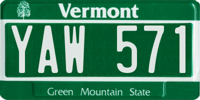VT license plate YAW571