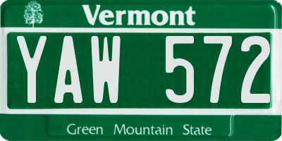 VT license plate YAW572