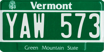 VT license plate YAW573