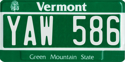 VT license plate YAW586
