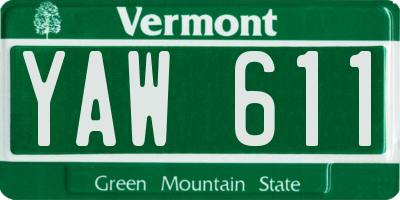 VT license plate YAW611