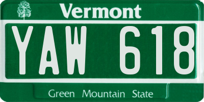 VT license plate YAW618