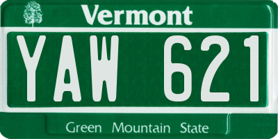 VT license plate YAW621
