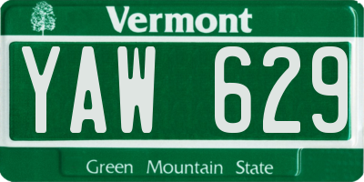 VT license plate YAW629