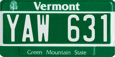 VT license plate YAW631