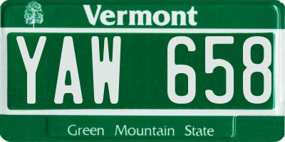 VT license plate YAW658