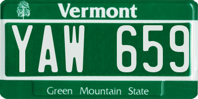 VT license plate YAW659