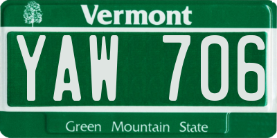 VT license plate YAW706