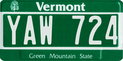 VT license plate YAW724